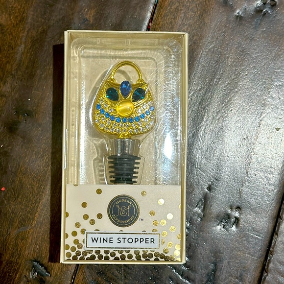 Modern Expressions Other - Modern Expressions Wine Stopper Gold Tone/Rhinestone Purse Handbag Flashy! NEW